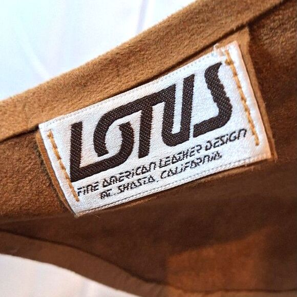 Vintage 70s Deerskin Suede Top w/Feather Detail LOTUS Leather Design Shasta CAL. - Picture 8 of 9